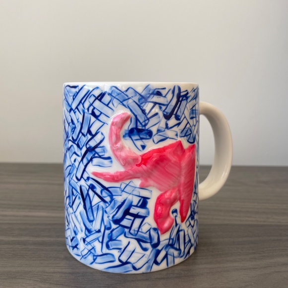 Hand Painted Textured Cross Hatch Abstract Mug - Picture 8 of 8